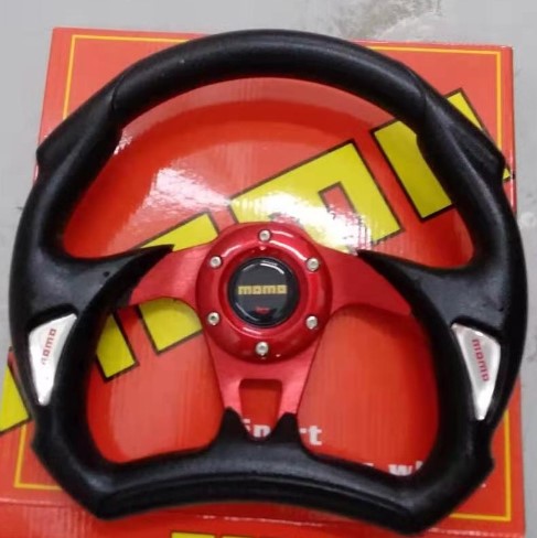 MOMO D-Type Flat Bottom Steering Wheel RED – Universal Sport Steering