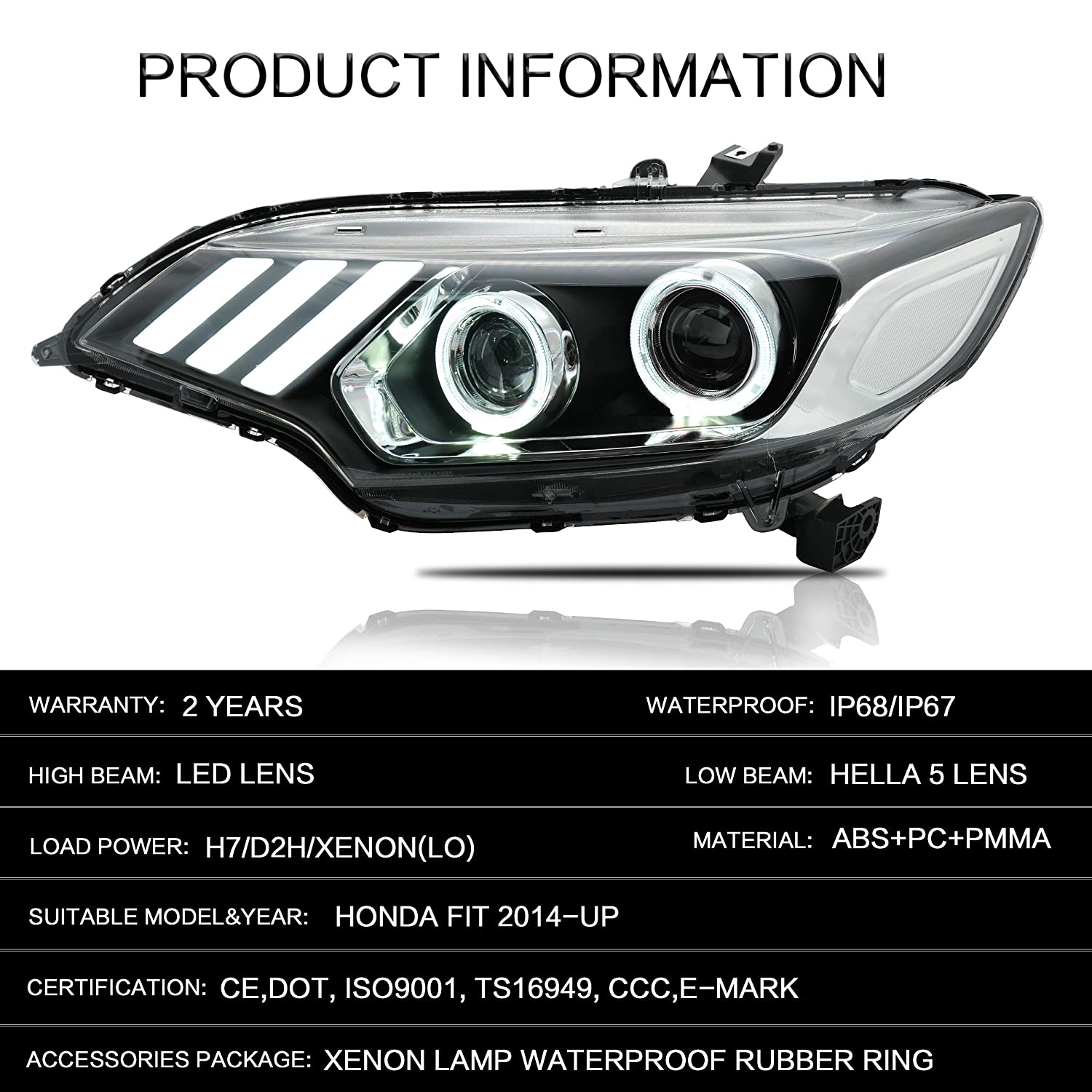 LED Headlights for Honda Jazz - Image 3