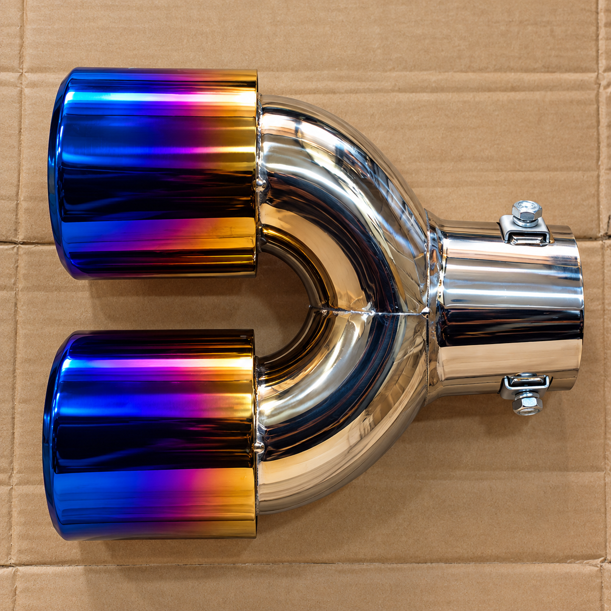 Round Exhaust Tip with Violet Burnt Finish